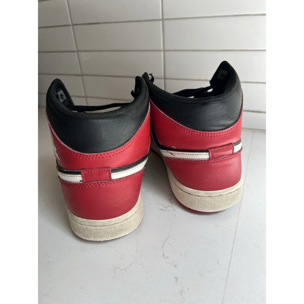 MEN'S AIR JORDAN 1 MID BLACK WHITE GYM RED SHOES DQ8426 061
